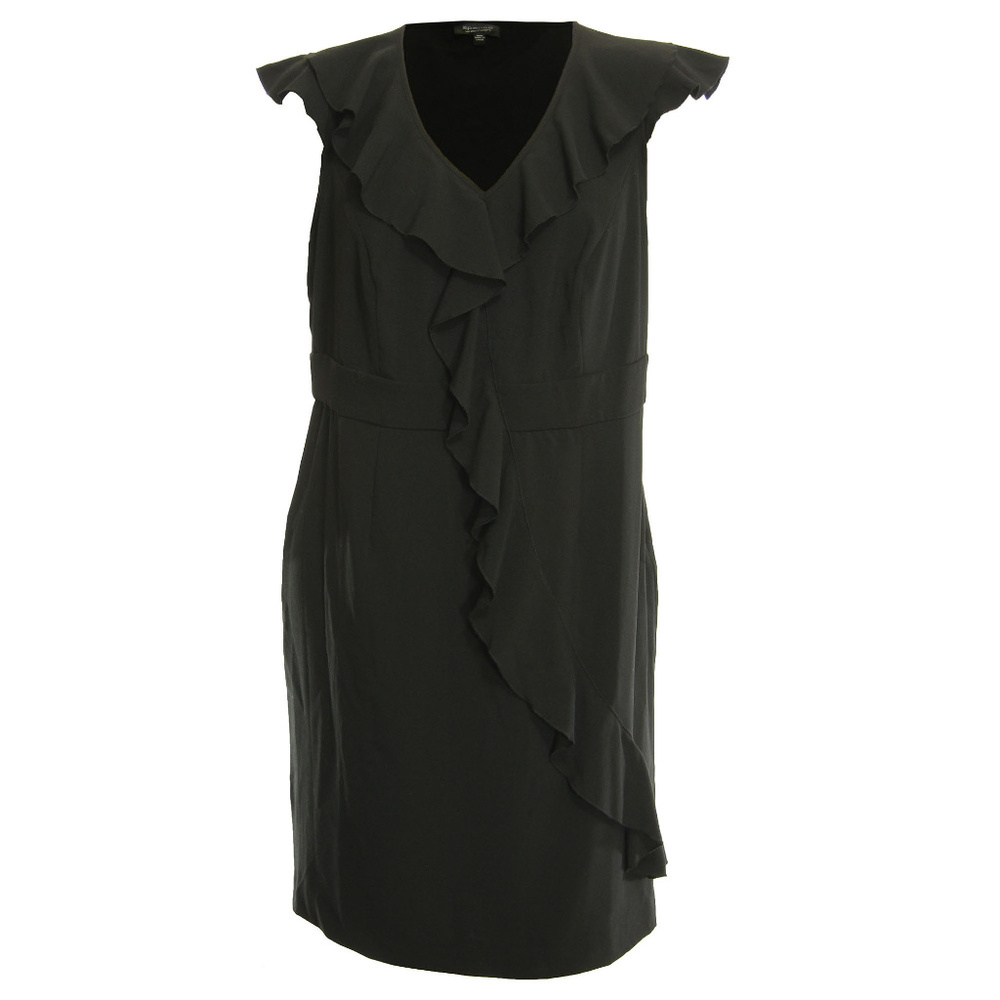 16w Black Cap Sleeve Cascading Ruffle Dress NEW w/ Tags Spence Plus Sizes